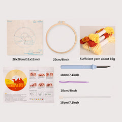 Whales Punch Needle Starter Kit with Embroidery Pen & 20 Hoop
