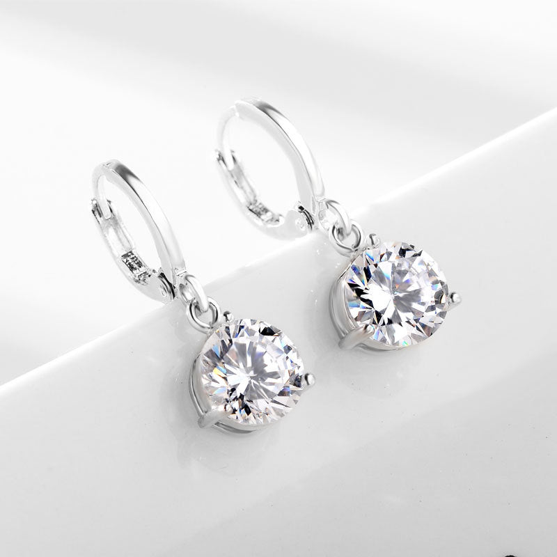 Crystal Zircon Pendant Necklace Earrings Sets for Women Wedding