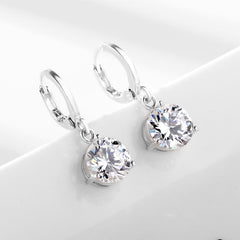 Crystal Zircon Pendant Necklace Earrings Sets for Women Wedding