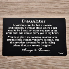 Mom's Love Metal Wallet Card - Birthday Gift for Son or Daughter