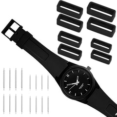 16pcs Watch Band Retaining Ring Silicone Replacement Strap Loop 18-24mm