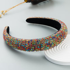 Sparkling Rhinestone Headband Wide Brimmed Hair Hoop Glitter Headwear