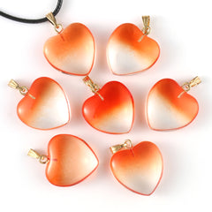 10pcs Love Heart Lampwork Necklace Pendant Czech Glass Charms Pendants