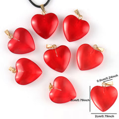 10pcs Love Heart Lampwork Necklace Pendant Czech Glass Charms Pendants