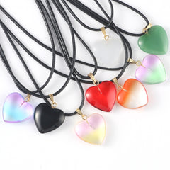 10pcs Love Heart Lampwork Necklace Pendant Czech Glass Charms Pendants