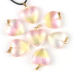 10pcs Love Heart Lampwork Necklace Pendant Czech Glass Charms Pendants