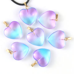 10pcs Love Heart Lampwork Necklace Pendant Czech Glass Charms Pendants