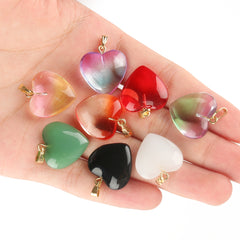 10pcs Love Heart Lampwork Necklace Pendant Czech Glass Charms Pendants