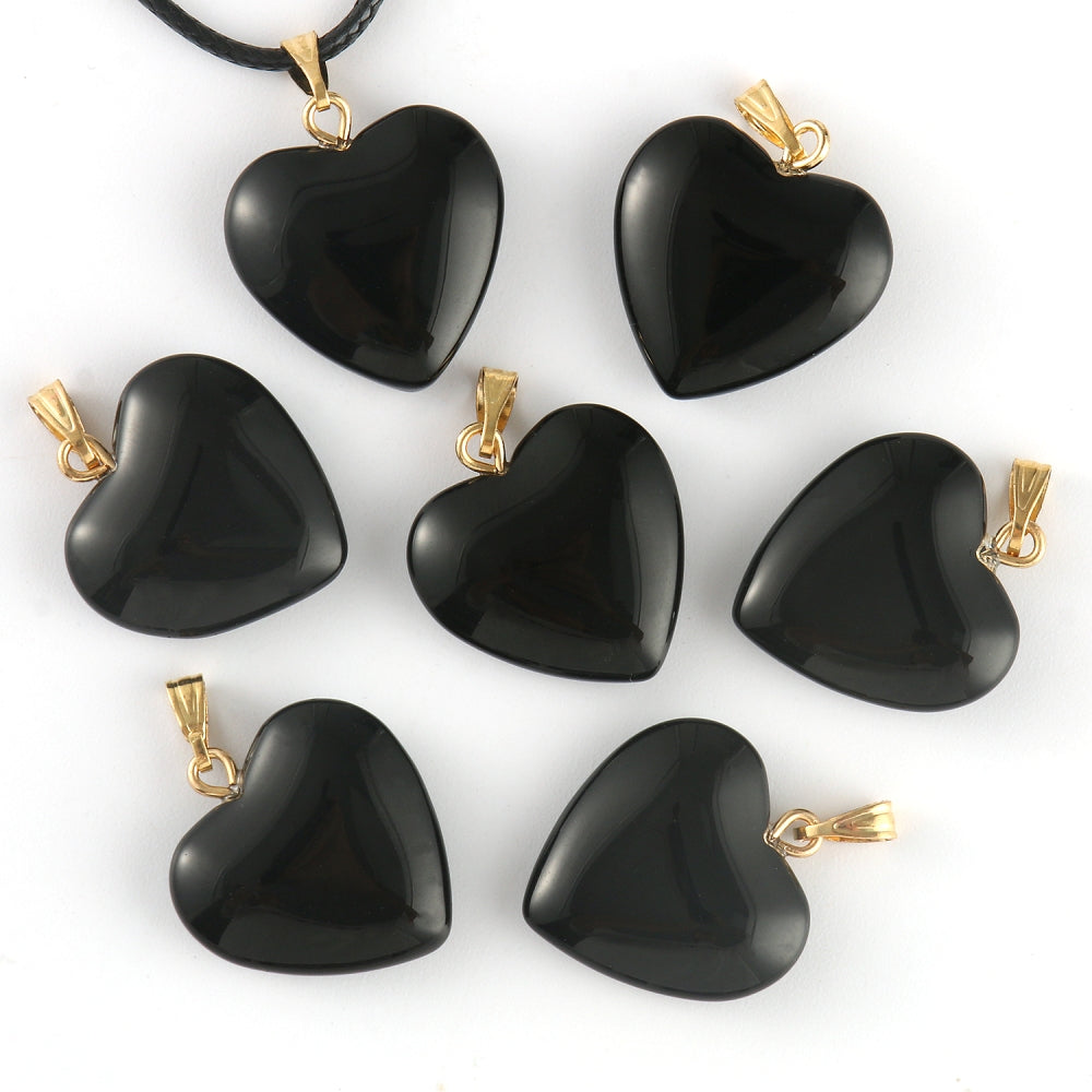 10pcs Love Heart Lampwork Necklace Pendant Czech Glass Charms Pendants