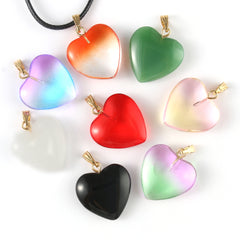 10pcs Love Heart Lampwork Necklace Pendant Czech Glass Charms Pendants