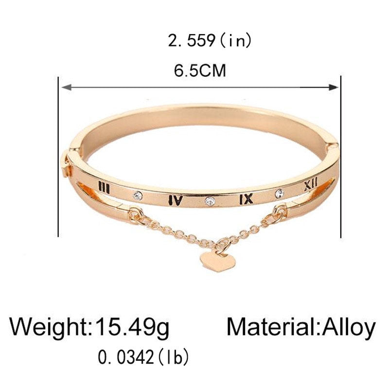 Men's Rome Numeral Heart Stainless Steel Bracelet