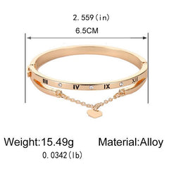 Men's Rome Numeral Heart Stainless Steel Bracelet
