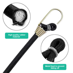 15Pcs Elastic Bungee Cords With Hooks Rubber Straps