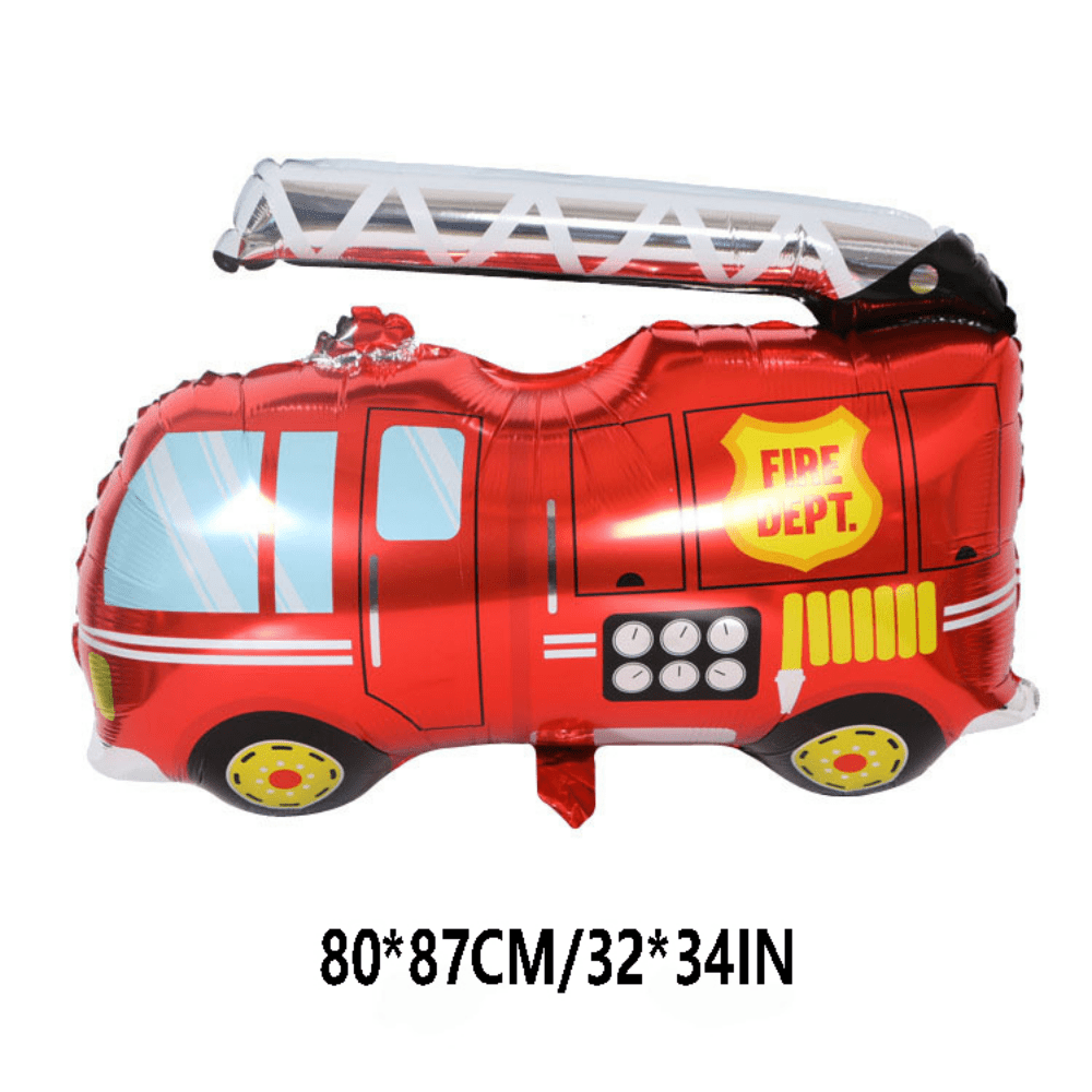 1pc 34Inch Extra Large Fire Truck Balloon - Party Decoration & Birthday Gift