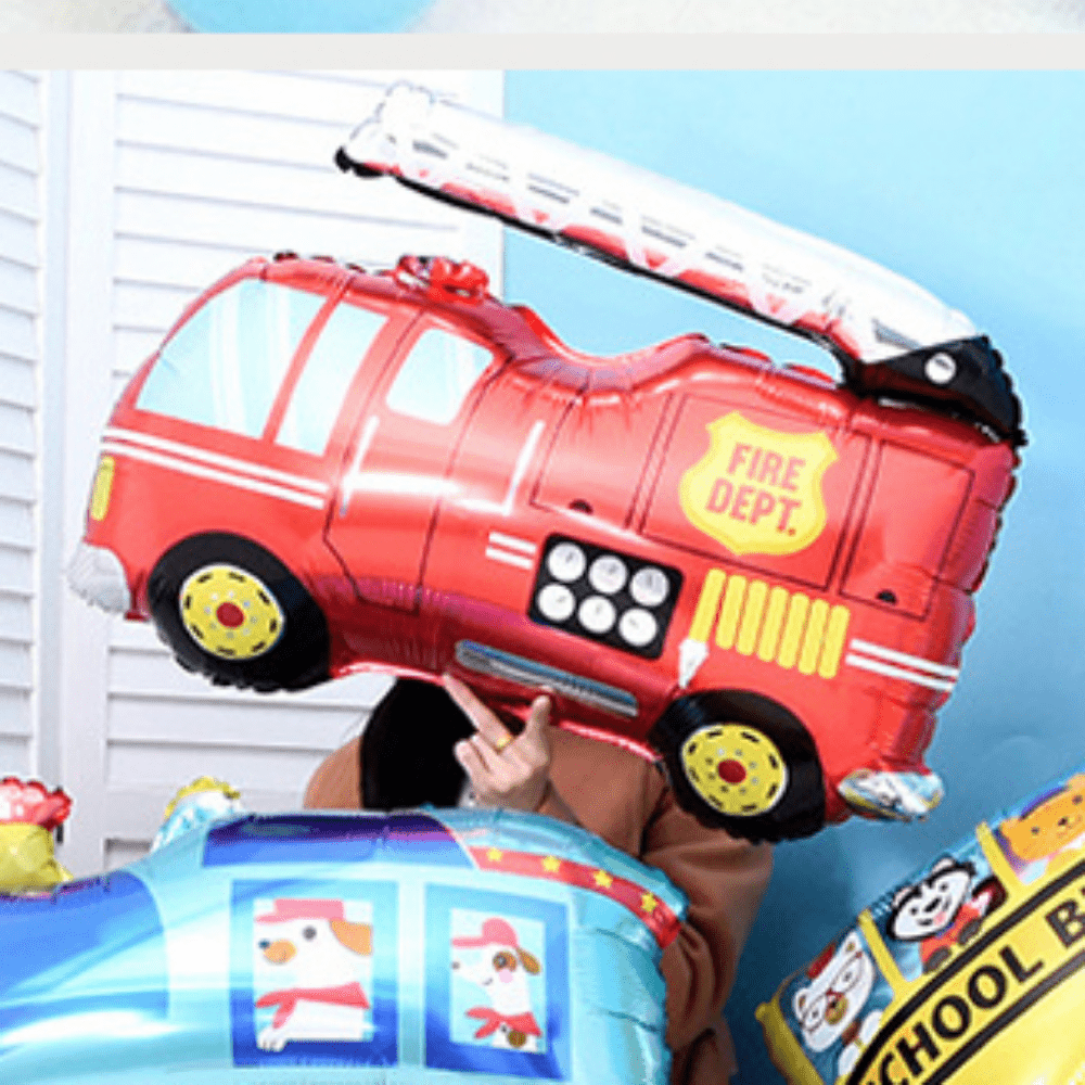 1pc 34Inch Extra Large Fire Truck Balloon - Party Decoration & Birthday Gift
