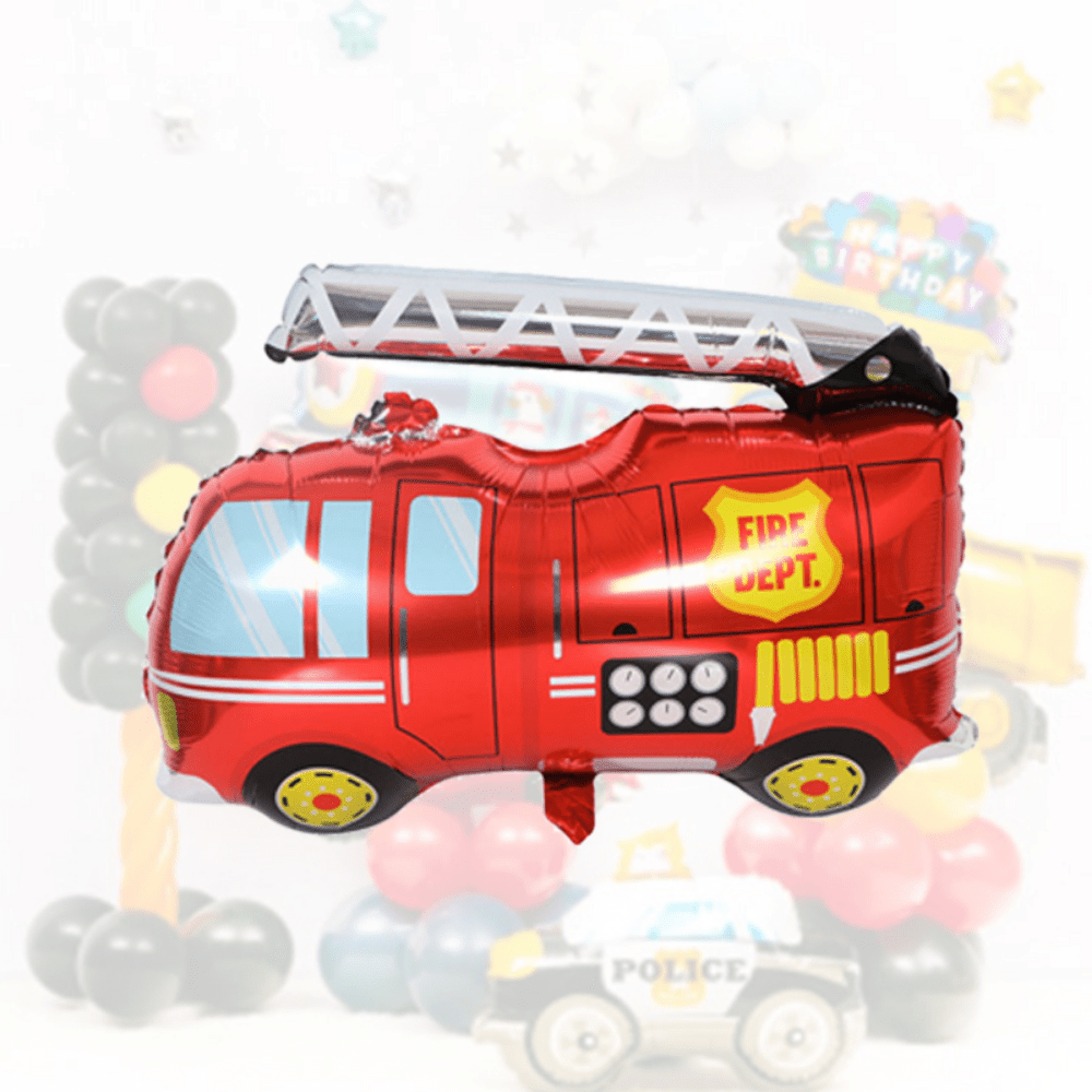 1pc 34Inch Extra Large Fire Truck Balloon - Party Decoration & Birthday Gift