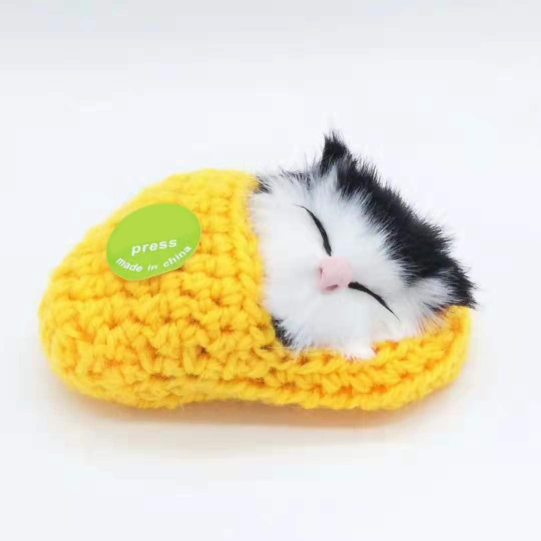Cute Sleeping Kitten In Shoe Toy