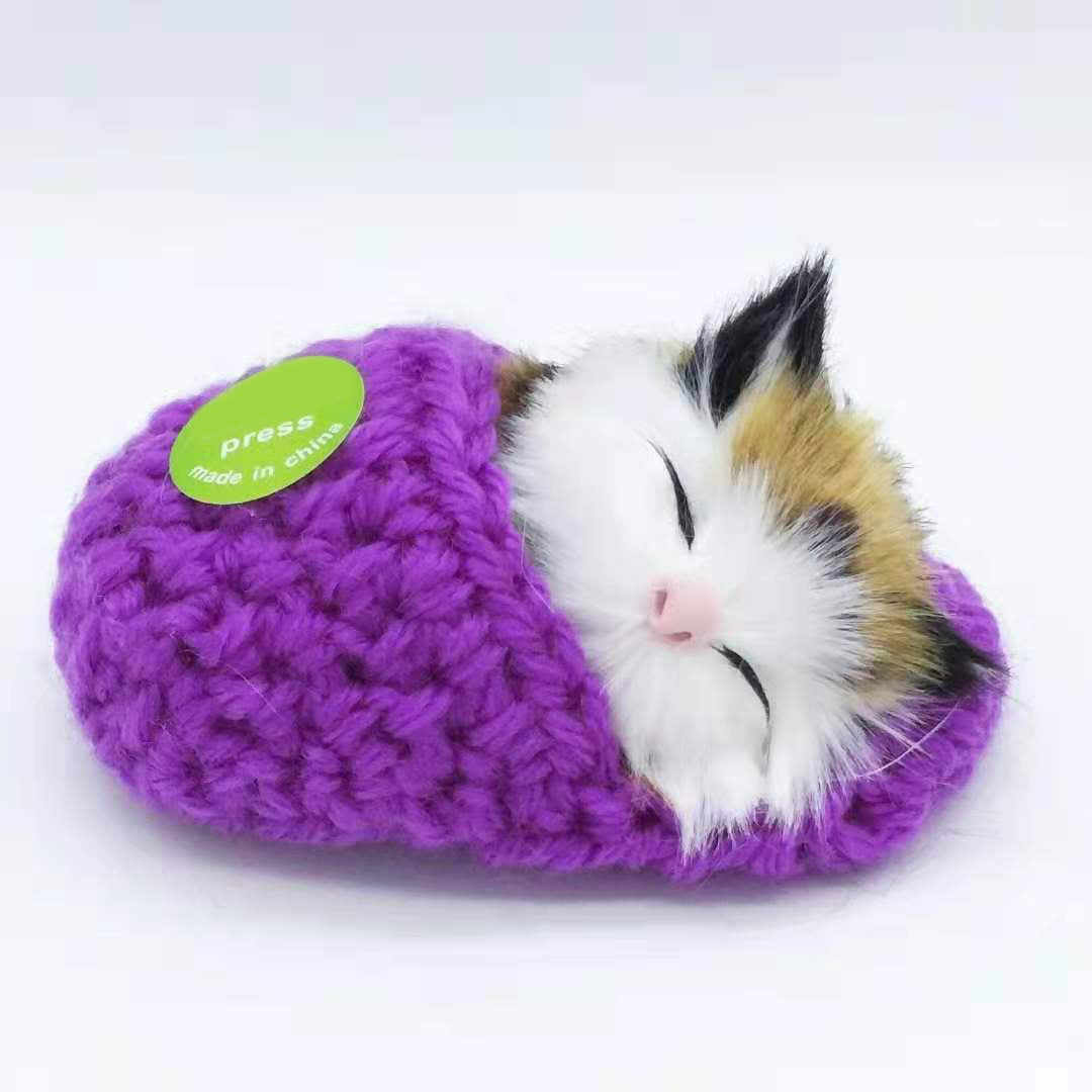 Cute Sleeping Kitten In Shoe Toy