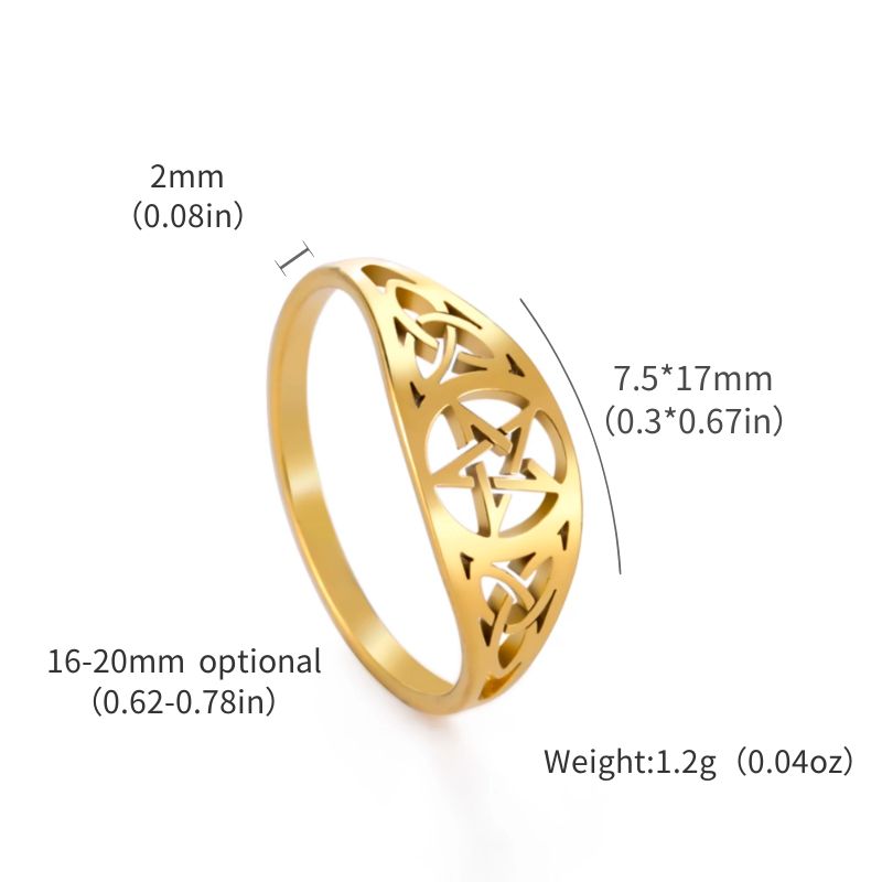 Irish Knot Celtics Star Ring Stainless Steel Jewelry