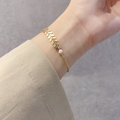 Wheat Ear Chain Necklace Bracelet Earrings Set Jewelry Gift