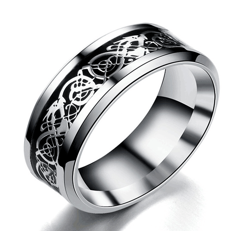 Men's Abstract Stainless Steel Band Ring
