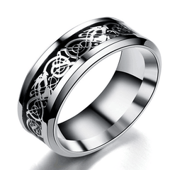 Men's Abstract Stainless Steel Band Ring