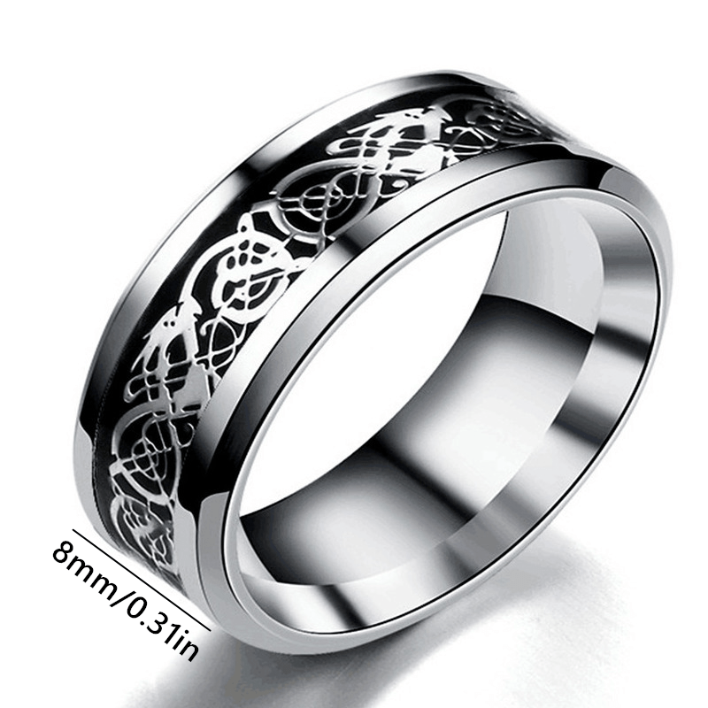 Men's Abstract Stainless Steel Band Ring