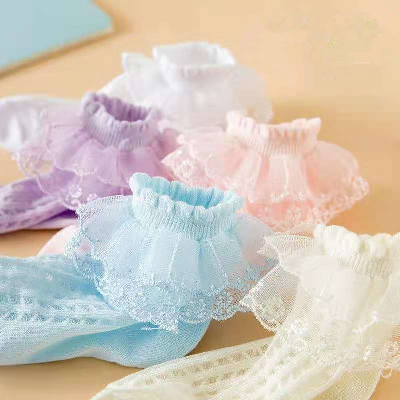 5 Pairs Kids Ruffle Lace Dance Princess Socks