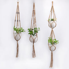 Macrame Plant Hanging Baskets Flower Pot Hanger Wall Decor Garden Tray