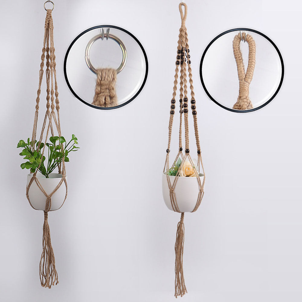 Macrame Plant Hanging Baskets Flower Pot Hanger Wall Decor Garden Tray