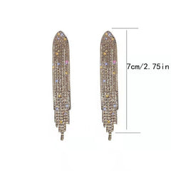 Tassel Rhinestone Earrings Ladies Accessories