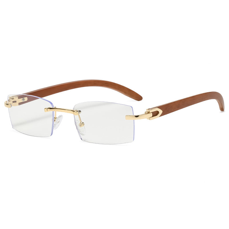Men's Rimless Sunglasses Ultra Clear Ocean Slice Diamond Cut