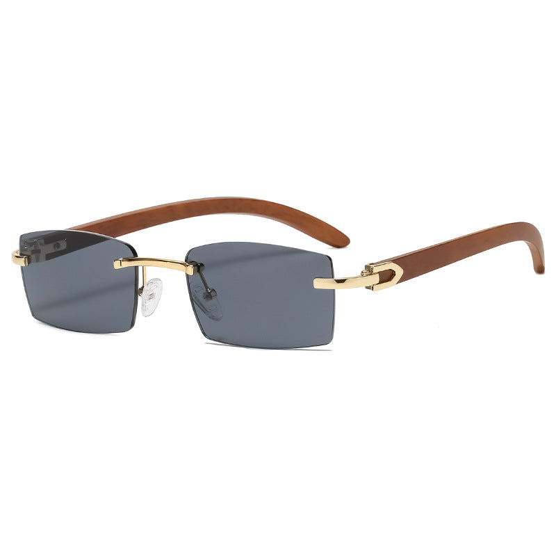 Men's Rimless Sunglasses Ultra Clear Ocean Slice Diamond Cut