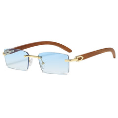 Men's Rimless Sunglasses Ultra Clear Ocean Slice Diamond Cut