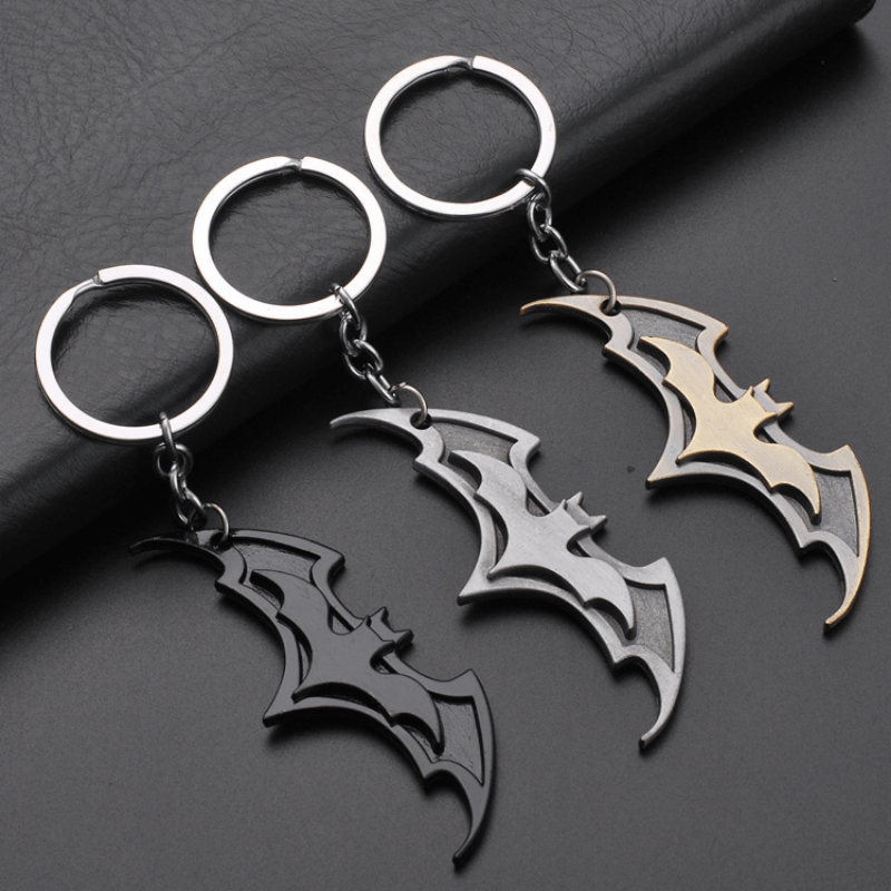 Cute Bat Shape Keychain Cartoon Gift Bag Ornament Metal Key Ring