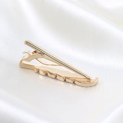 Golden Feather Shape Metal Collar Clip Men's Business Casual Tie Clip