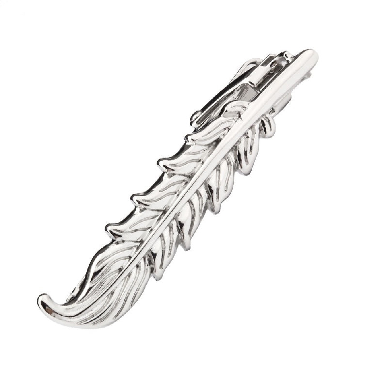 Golden Feather Shape Metal Collar Clip Men's Business Casual Tie Clip