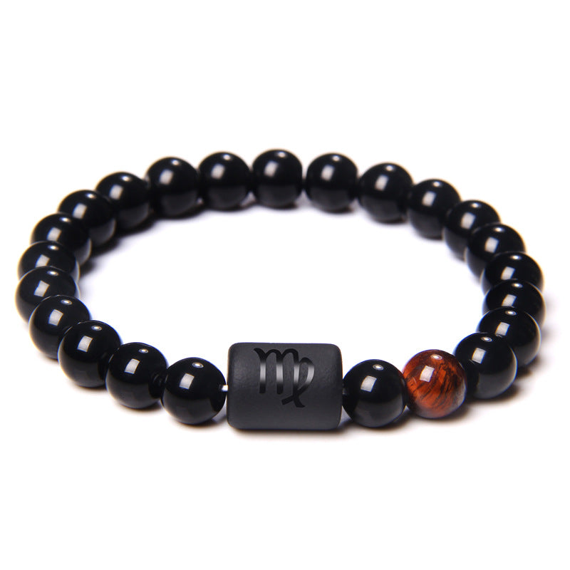 12 Constellation Tiger Eye Stone Stretch Bracelet