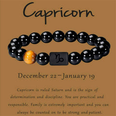 12 Constellation Tiger Eye Stone Stretch Bracelet