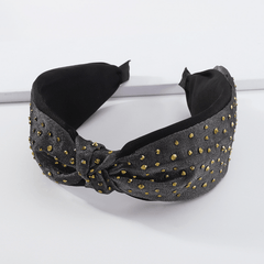 Rhinestone Lace Mesh Headband Satin Knot Hair Accessories