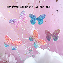 7 Piece Butterfly Cake Flag Set for Birthday Party