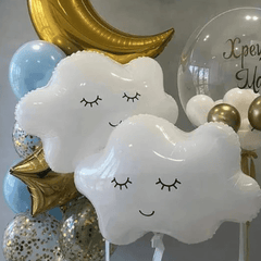 1PCS Cloud Balloon Closed Eye Smile Aluminum Film Cloud Balloon