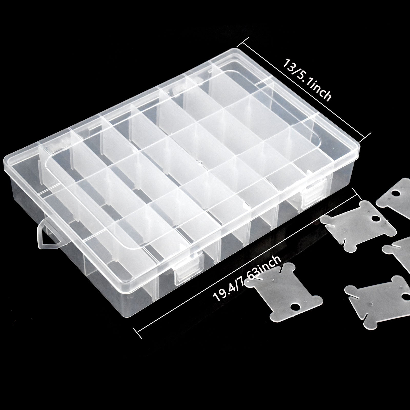 100pcs Floss Bobbins & Organiser Box w/ Stickers for Embroidery