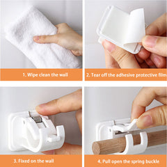 4pcs Adhesive Curtain Rod Holders Easy Installation Secure Grip
