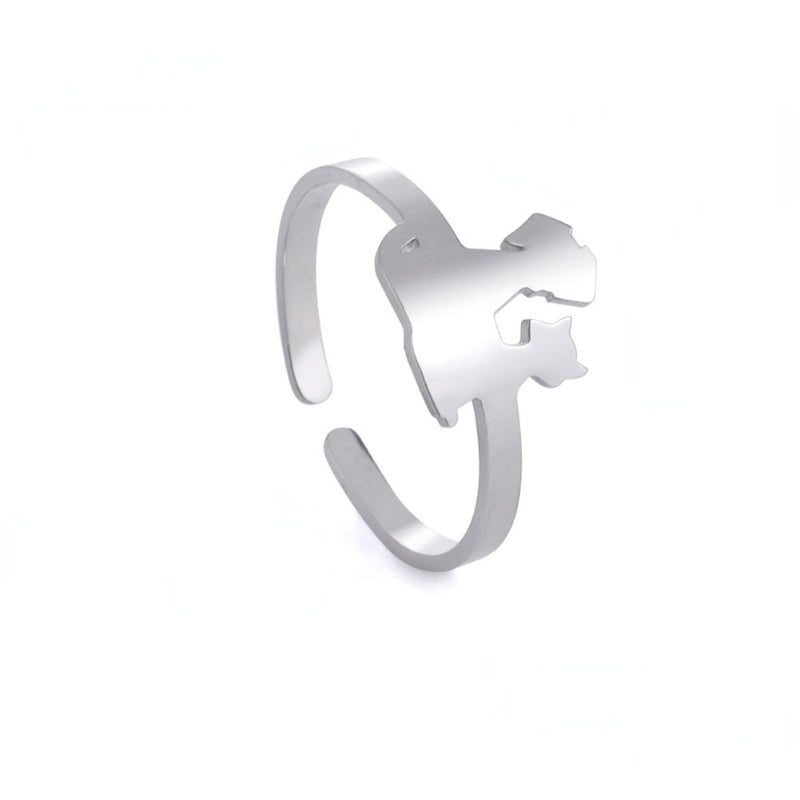 Animal Pet Dog Cat Ring Stainless Steel Adjustable Ring