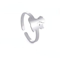 Animal Pet Dog Cat Ring Stainless Steel Adjustable Ring