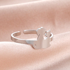 Animal Pet Dog Cat Ring Stainless Steel Adjustable Ring