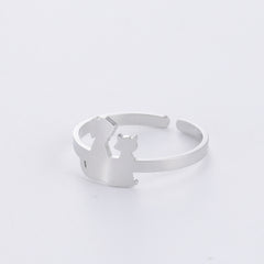 Animal Pet Dog Cat Ring Stainless Steel Adjustable Ring