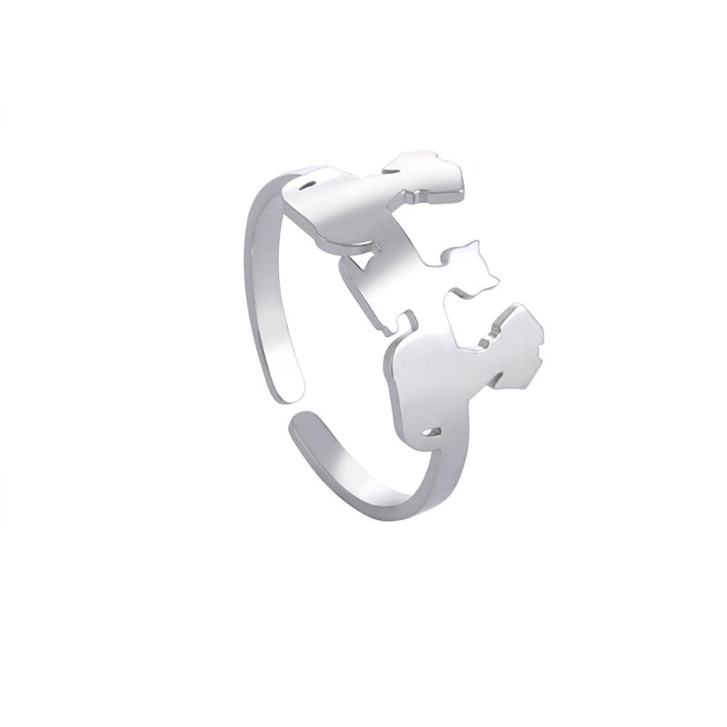 Animal Pet Dog Cat Ring Stainless Steel Adjustable Ring
