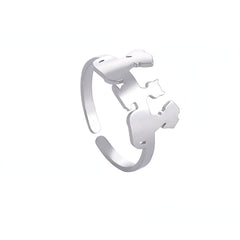 Animal Pet Dog Cat Ring Stainless Steel Adjustable Ring